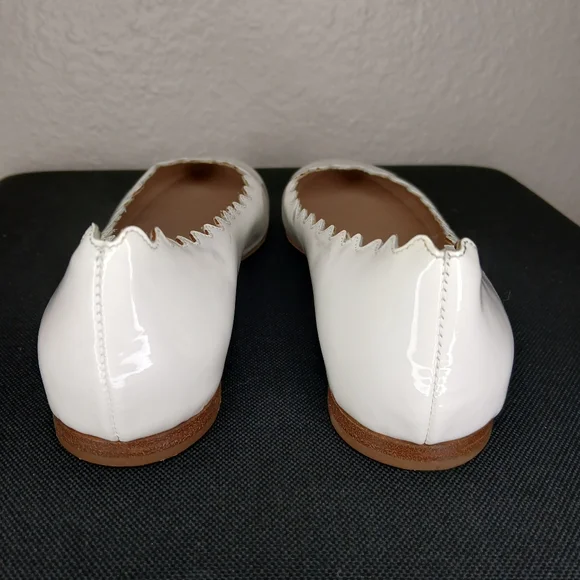 Chloe Lauren Scalloped Ballet Flats white size 5 us almost new cond. no creasing - Picture 6 of 12
